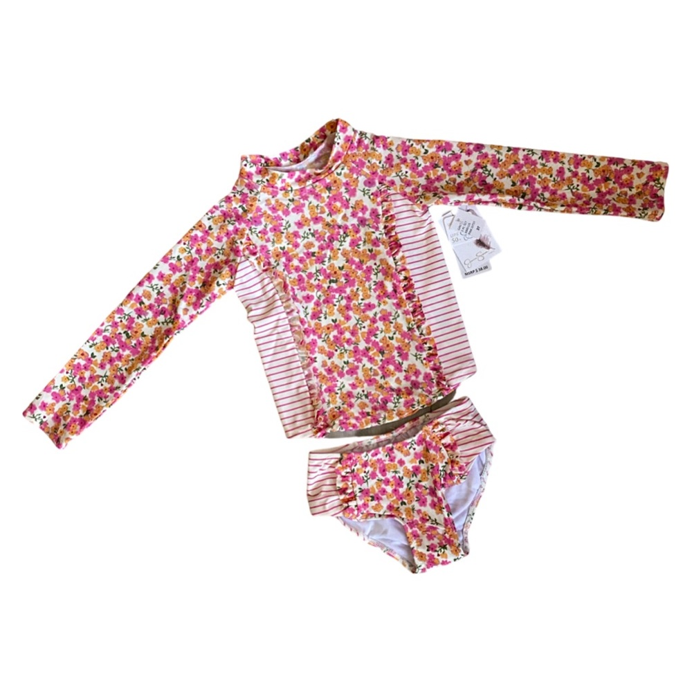 NWT Jessica Simpson 3T UPF 50+ Floral Swimsuit